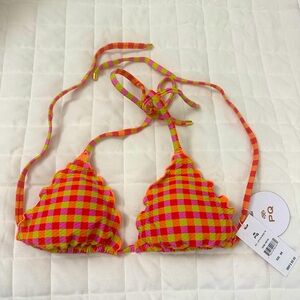 NWT PQ Swim Lettuce Edge Triangle Bikini Top